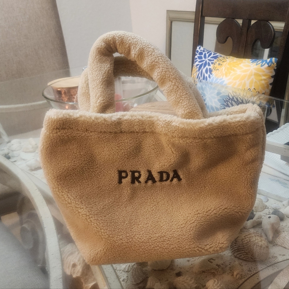 Prada Beige Shearling Tote - Picture 10 of 16